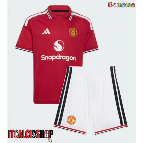 Manchester United Bryan Mbeumo #19 Prima Maglia Bambino 2026-27 Manica Corta (+ Pantaloni corti)